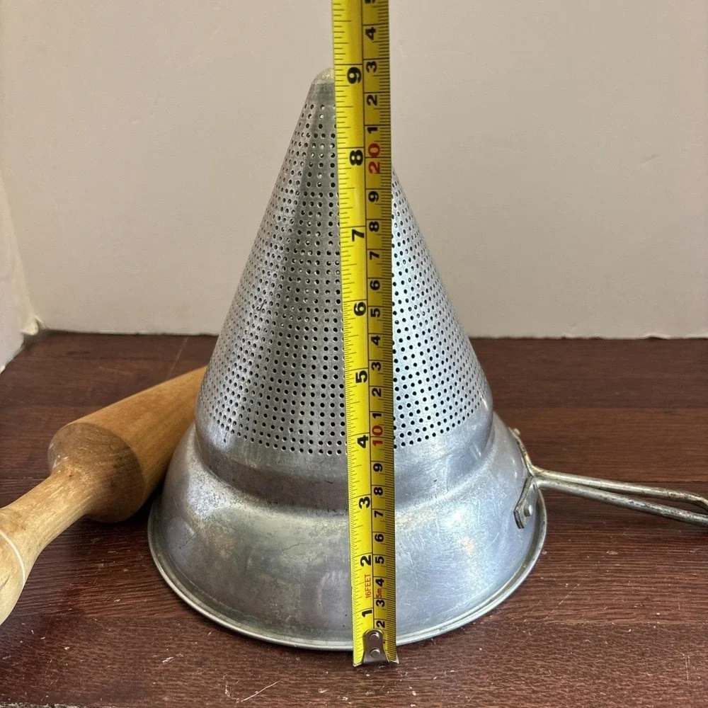 vintage canning screen funnel With Wooden‎ Masher